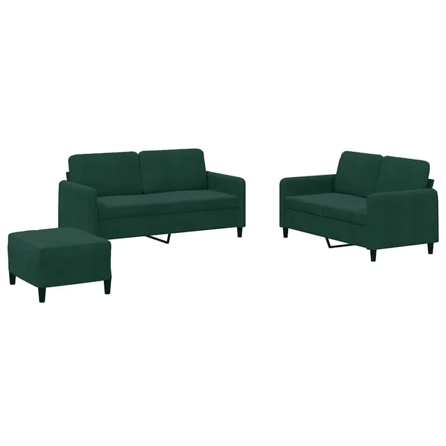 Ensemble de canapés 3 pcs vert foncé velours - 2