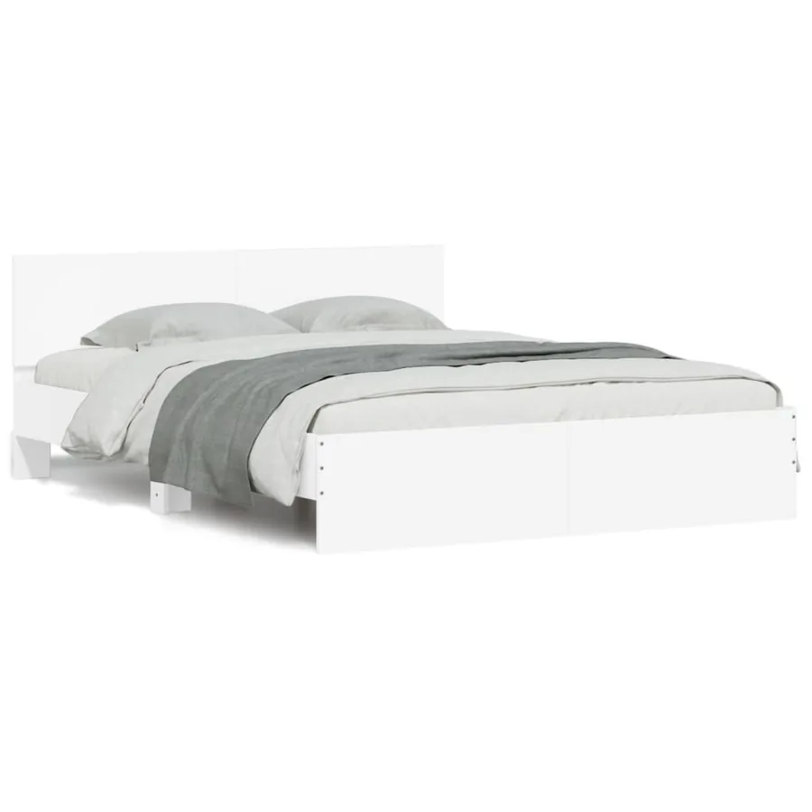 Cadre de lit sans matelas blanc 140x190 cm - 2