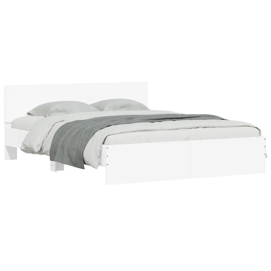 Cadre de lit sans matelas blanc 140x190 cm - 3