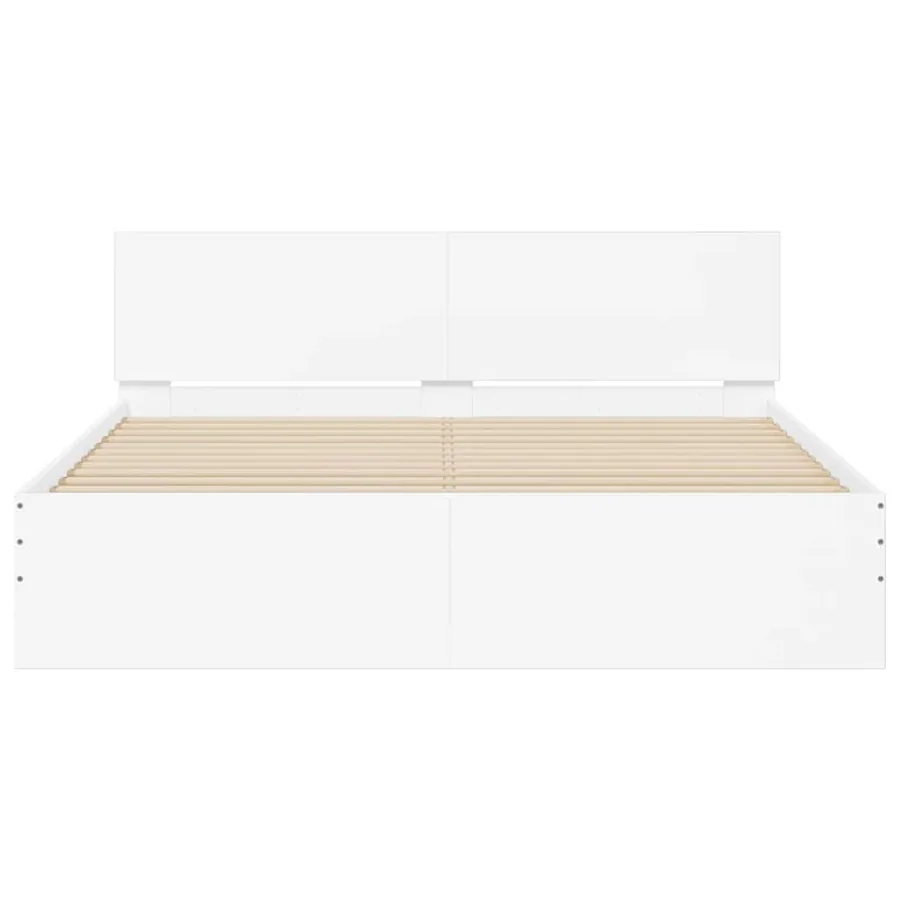 Cadre de lit sans matelas blanc 140x190 cm - 5