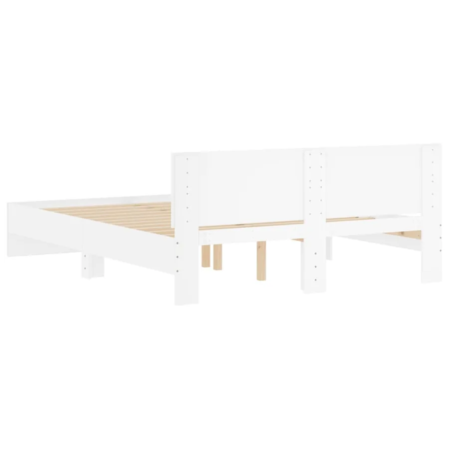 Cadre de lit sans matelas blanc 140x190 cm - 7
