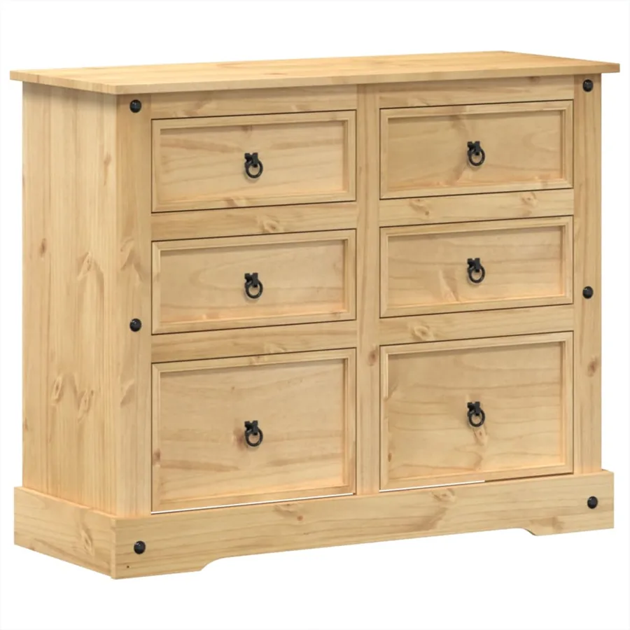 Commode Corona 110x43x91 cm bois massif de pin - 2