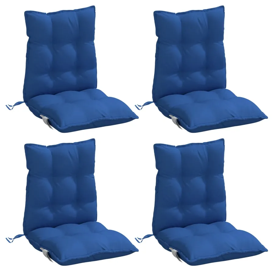 Coussins de chaise à dossier bas lot de 4 bleu royal - 3