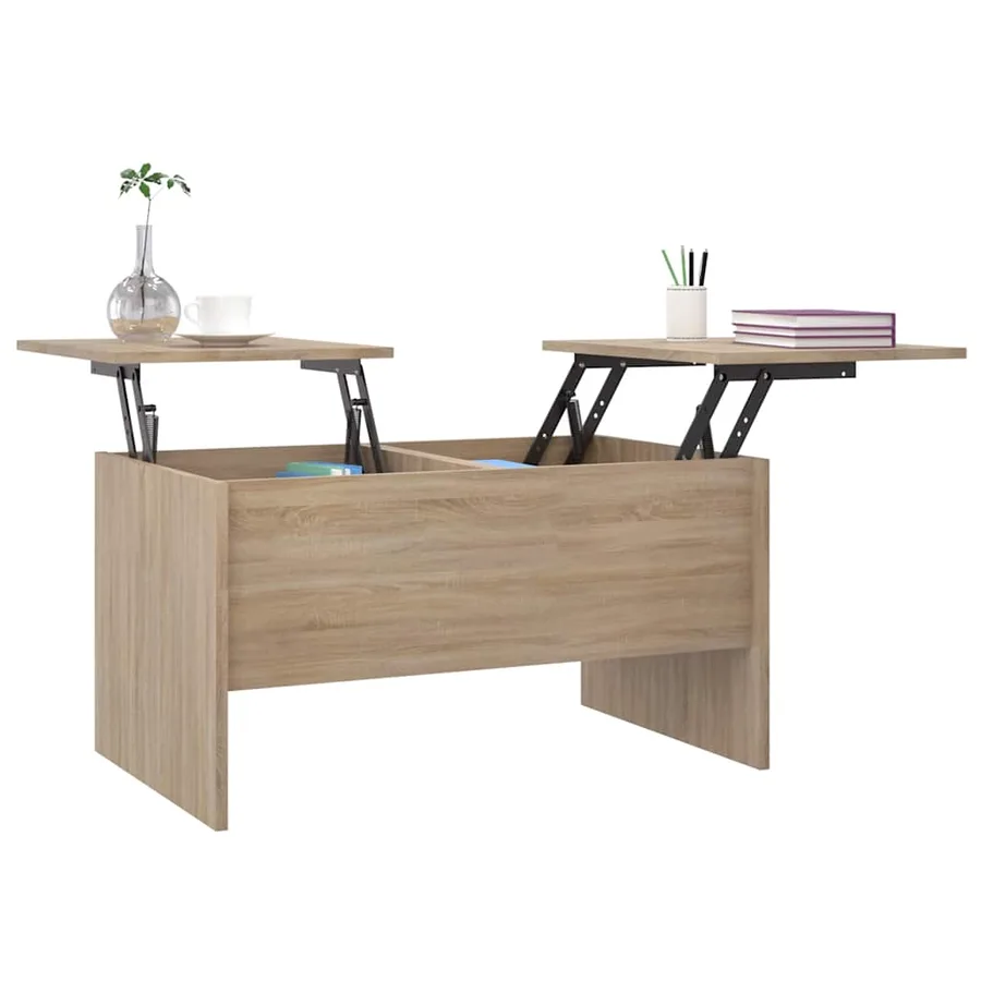 Table basse chêne sonoma 80x50x42,5 cm bois d'ingénierie - 4
