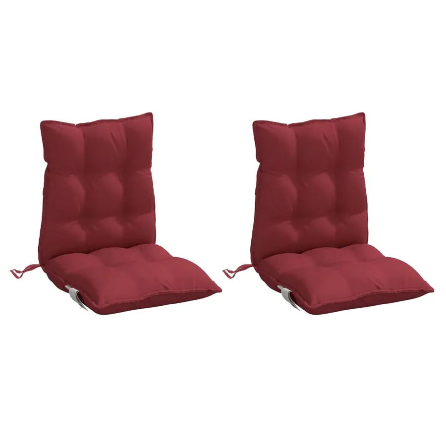 Coussins de chaise à dossier bas lot de 2 rouge bordeaux - 3