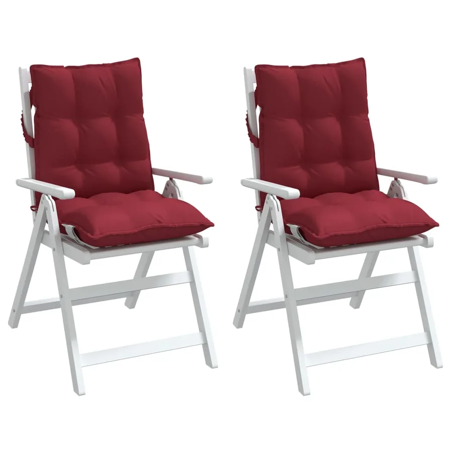 Coussins de chaise à dossier bas lot de 2 rouge bordeaux - 4