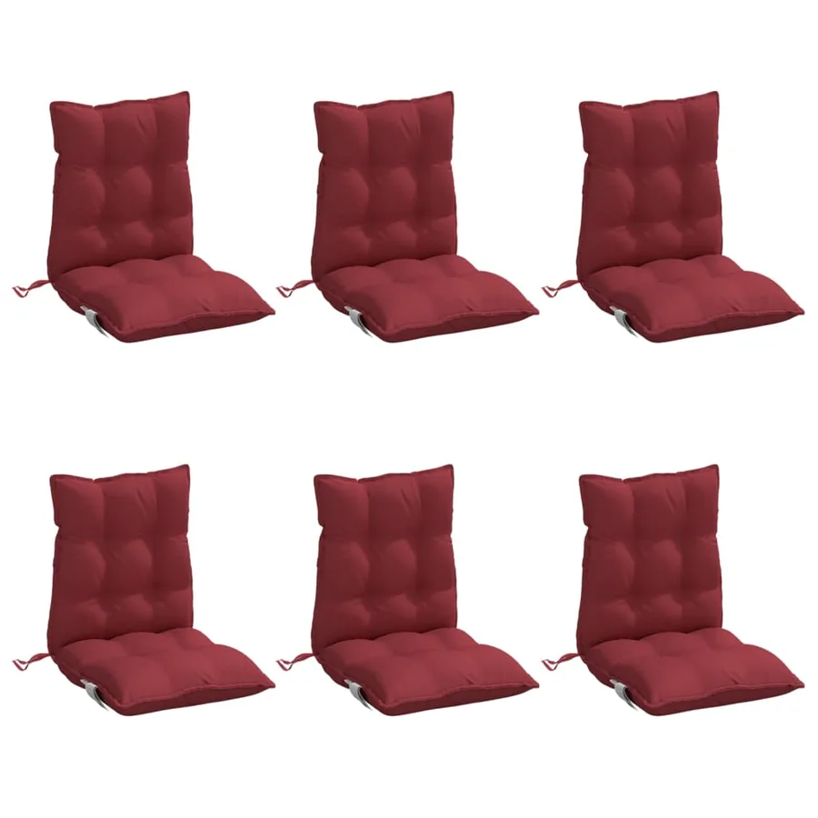 Coussins de chaise à dossier bas lot de 6 rouge bordeaux - 3