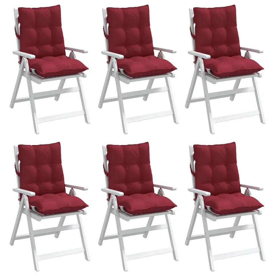 Coussins de chaise à dossier bas lot de 6 rouge bordeaux - 4