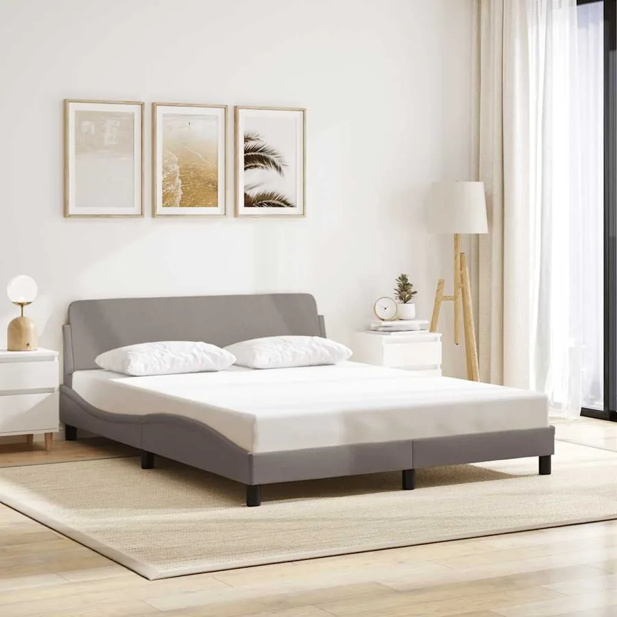 Cadre de lit Dover taupe 160x200 cm tissu