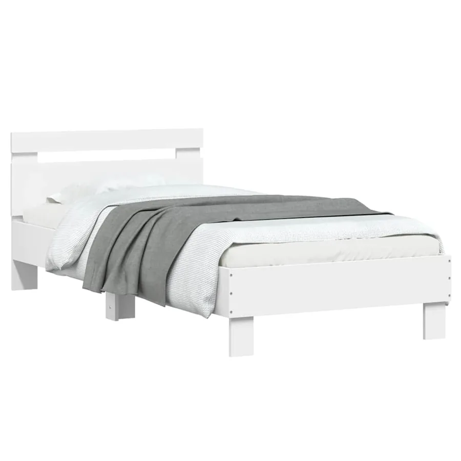 Cadre de lit sans matelas avec lumières LED blanc 75x190 cm - 6