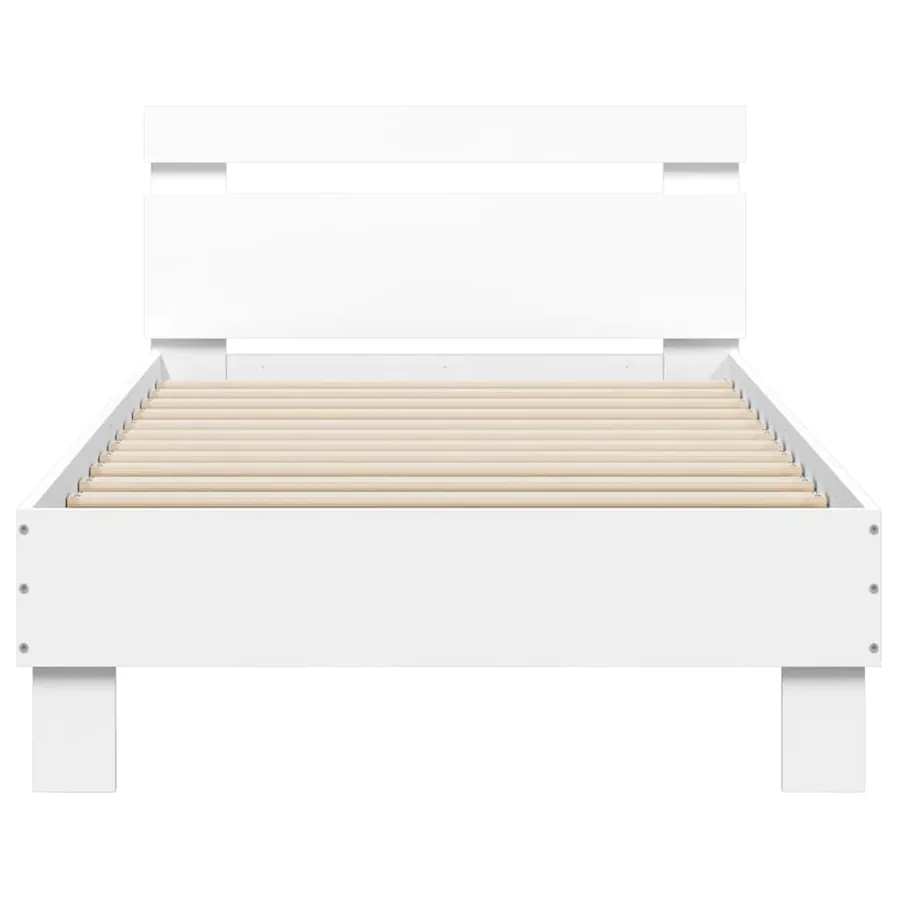 Cadre de lit sans matelas avec lumières LED blanc 75x190 cm - 7