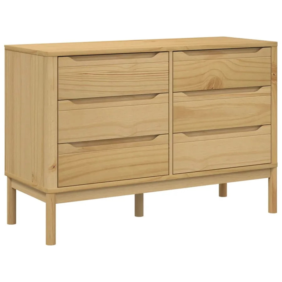 Commode FLORO cire marron bois de pin massif - 2