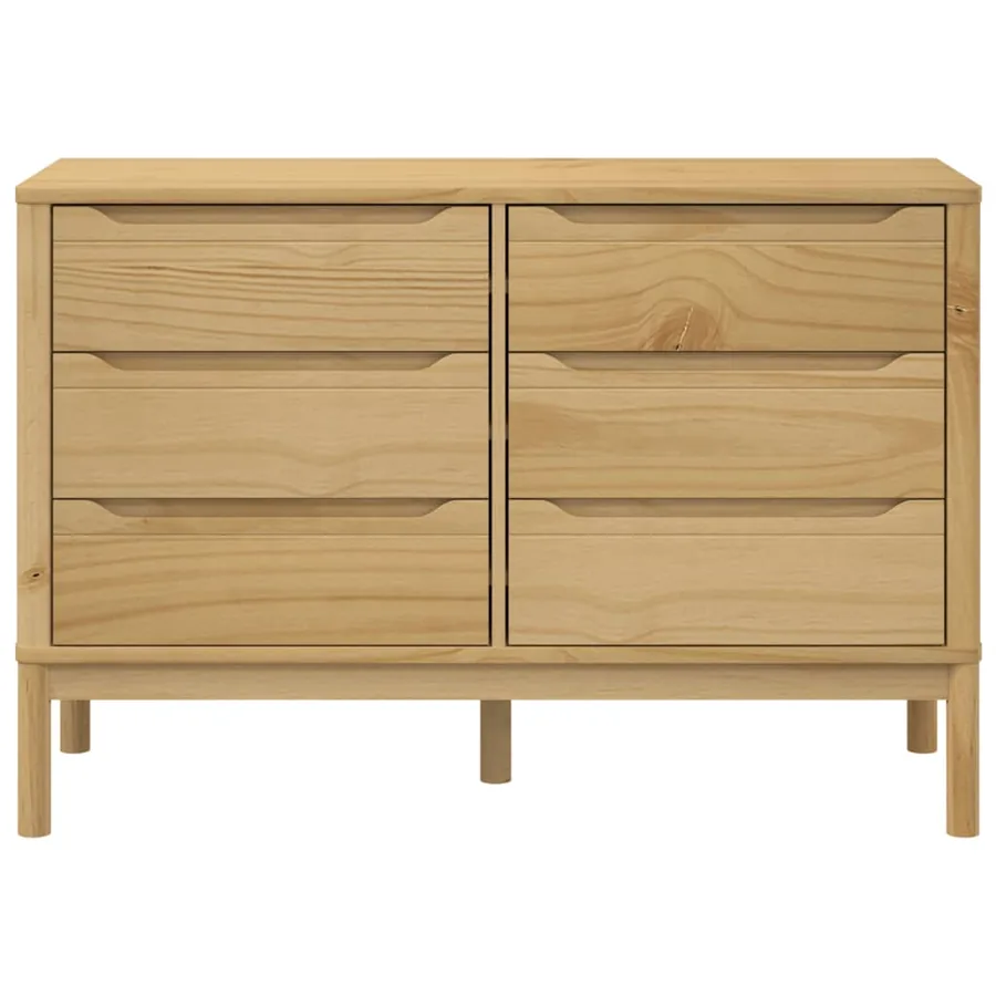 Commode FLORO cire marron bois de pin massif - 5