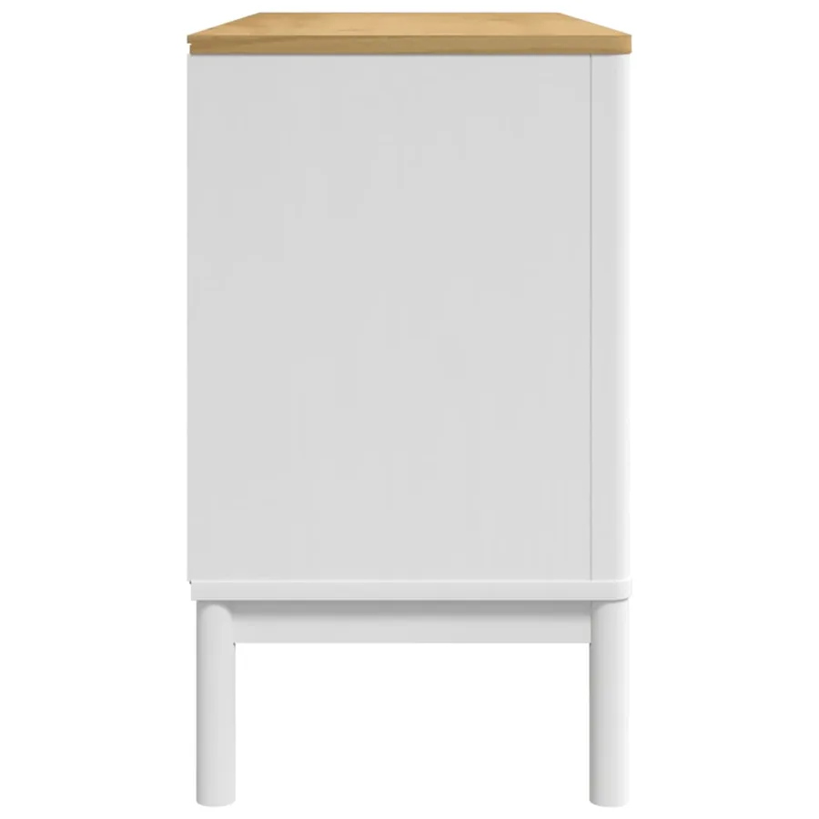 Buffet FLORO blanc 114x43x74 cm bois massif de pin - 6