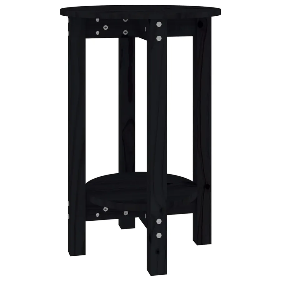 Table basse Noir Ø 40x60 cm Bois massif de pin - 2