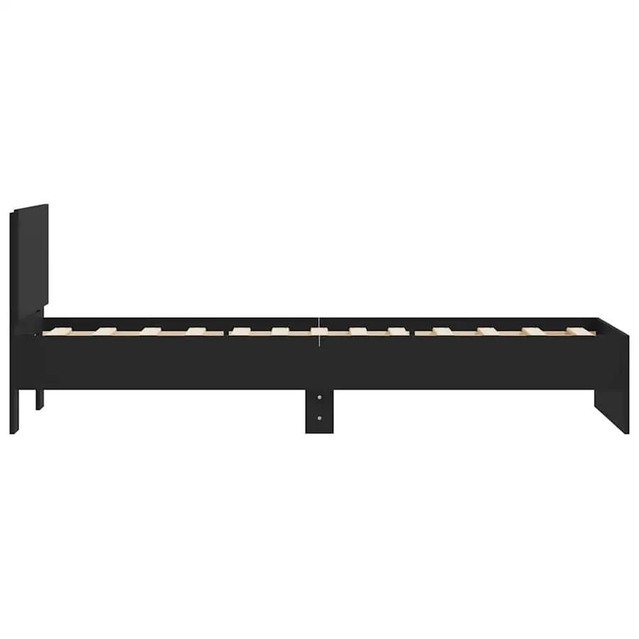 Cadre de lit sans matelas avec tête de lit noir 75x190 cm - 6