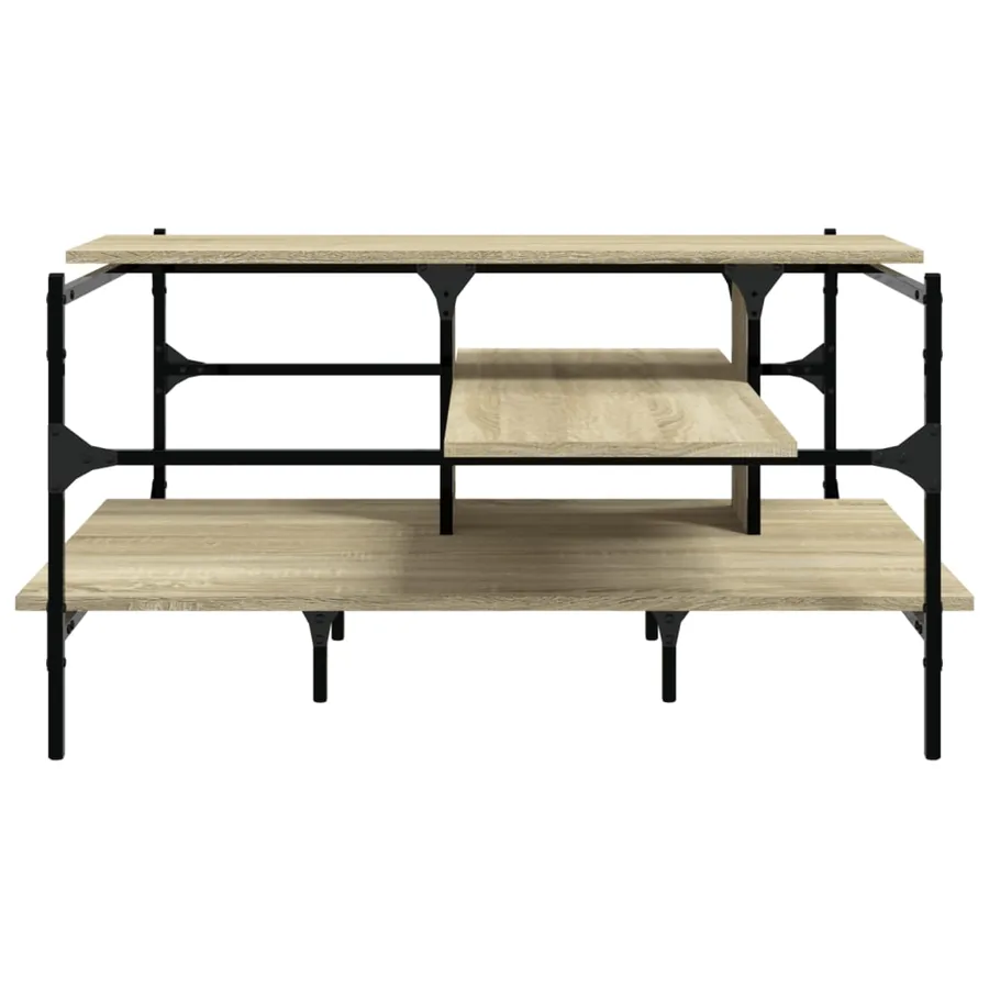 Table basse chêne sonoma 100x100x48,5 cm bois d'ingénierie - 5