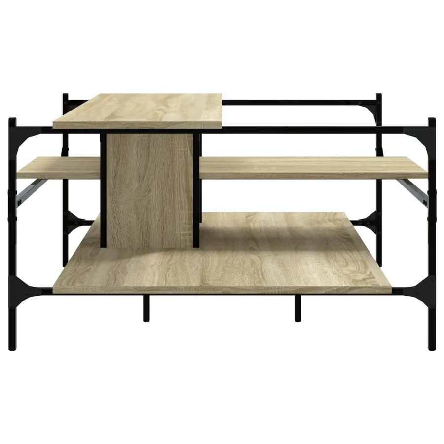 Table basse chêne sonoma 100x100x48,5 cm bois d'ingénierie - 6