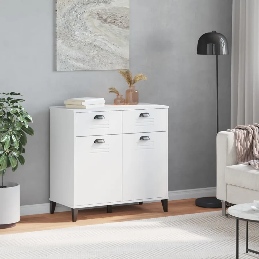 Buffet VIKEN blanc 80x40x80 cm bois d'ingénierie - 3