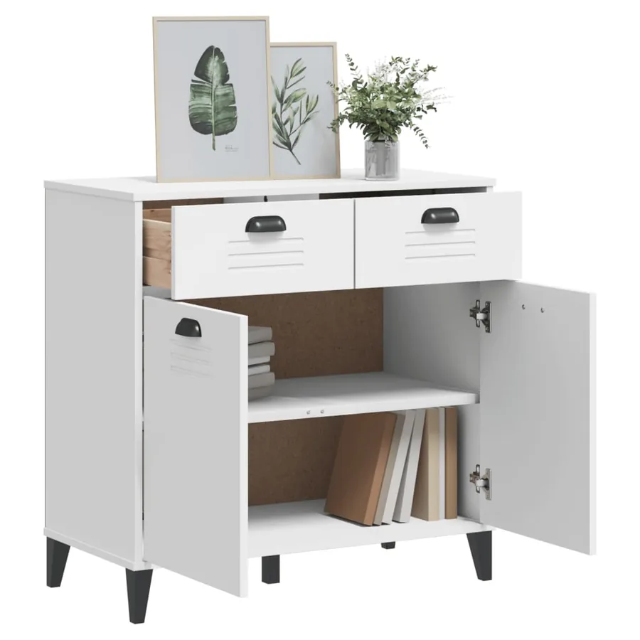 Buffet VIKEN blanc 80x40x80 cm bois d'ingénierie - 4