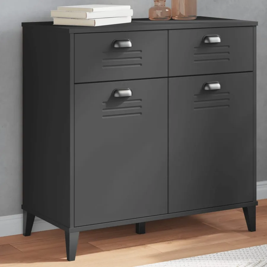 Buffet VIKEN gris anthracite 80x40x80 cm bois d'ingénierie