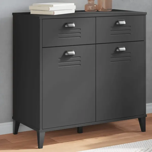 Buffet VIKEN gris anthracite 80x40x80 cm bois d'ingénierie