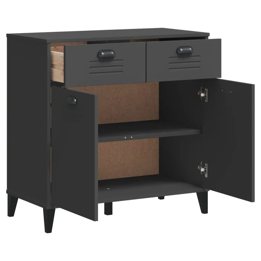 Buffet VIKEN gris anthracite 80x40x80 cm bois d'ingénierie - 5