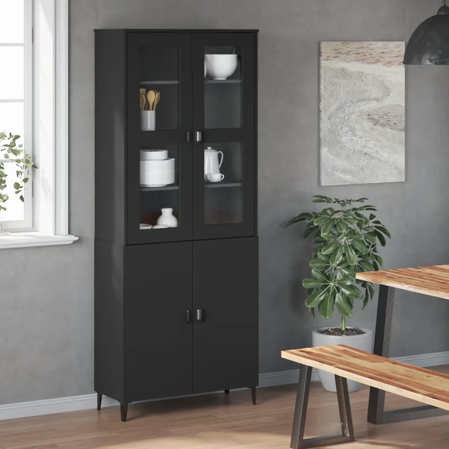 Dessus pour buffet VIKEN noir bois d'ingénierie - 3