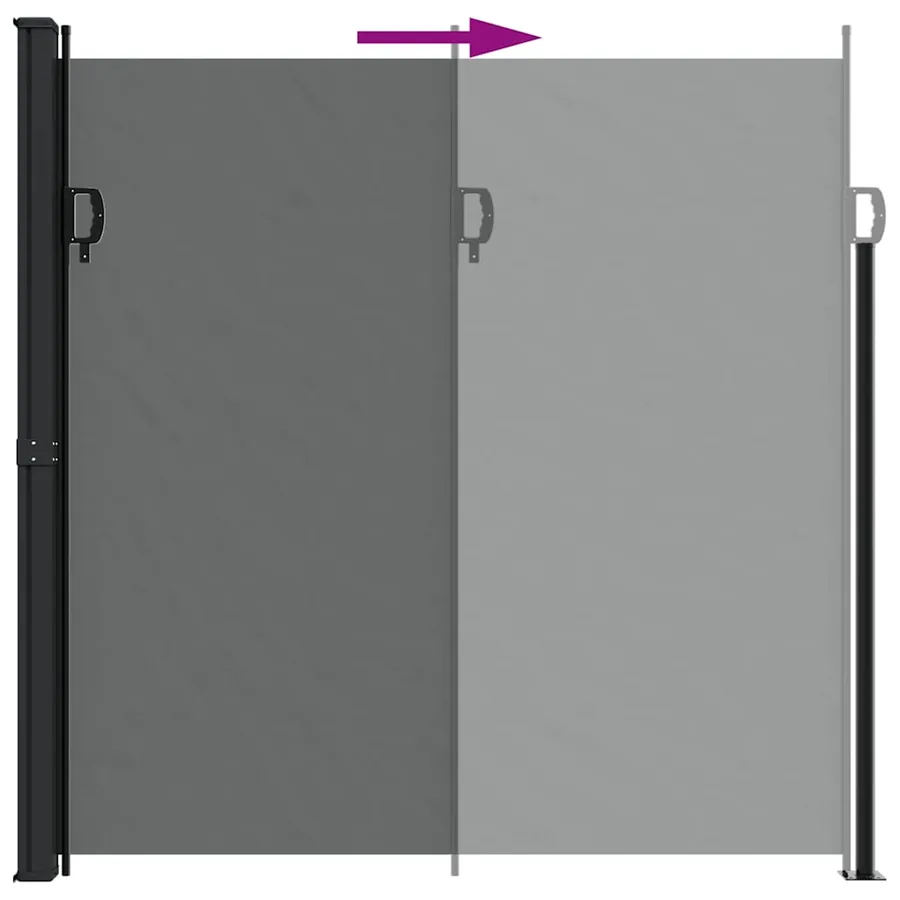 Auvent latéral rétractable anthracite 200x500 cm - 6