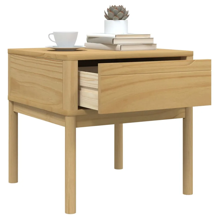 Table de chevet FLORO marron cire 55x55x54 cm pin massif - 4