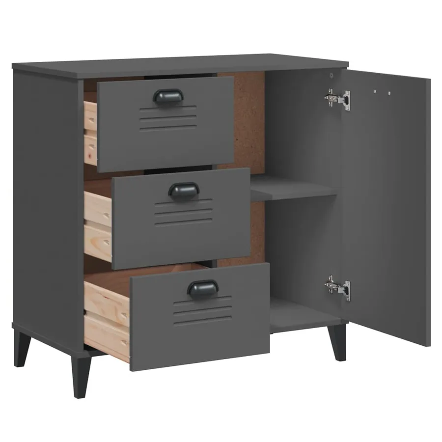 Buffet VIKEN gris anthracite 80x40x80 cm bois d'ingénierie - 5