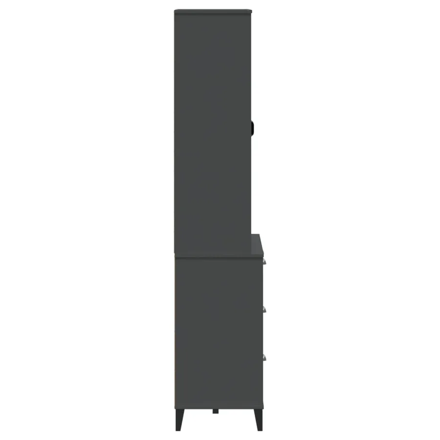 Buffet VIKEN gris anthracite 80x40x190 cm bois massif de pin - 6