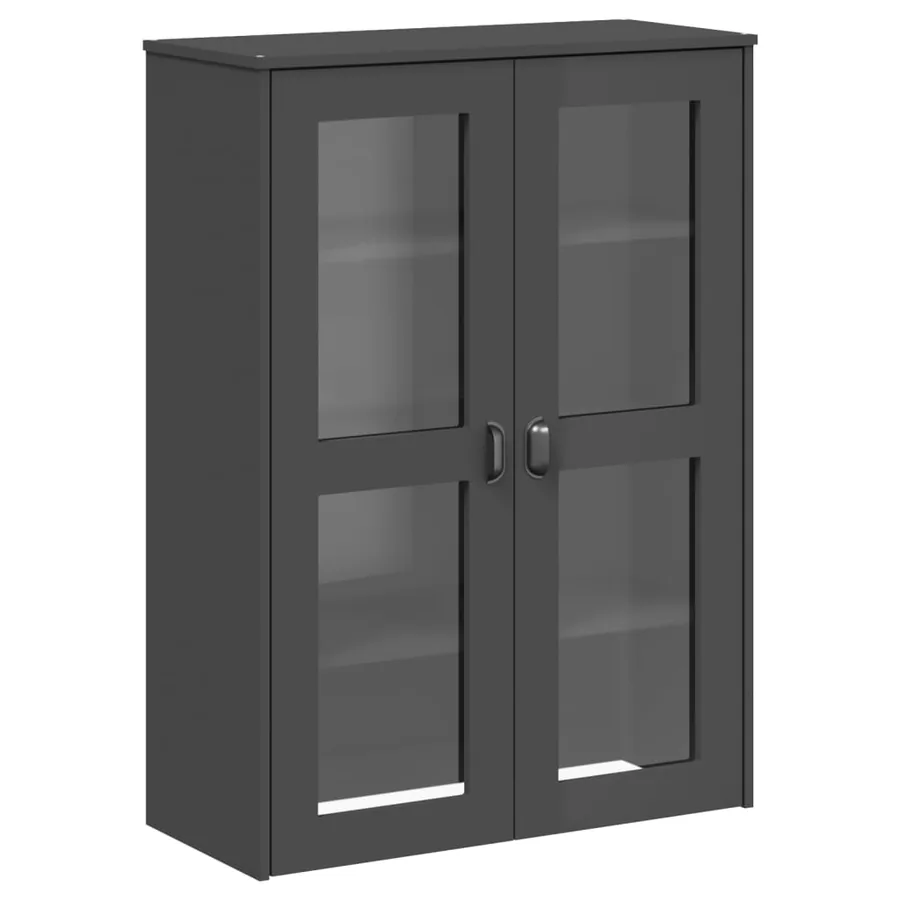 Buffet VIKEN gris anthracite 80x40x190 cm bois massif de pin - 8
