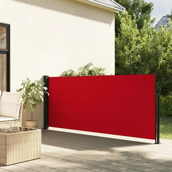 Auvent latéral rétractable rouge 120x600 cm