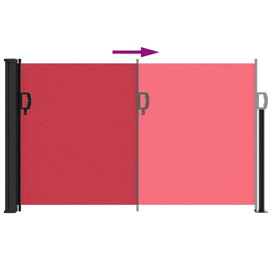 Auvent latéral rétractable rouge 120x600 cm - 5