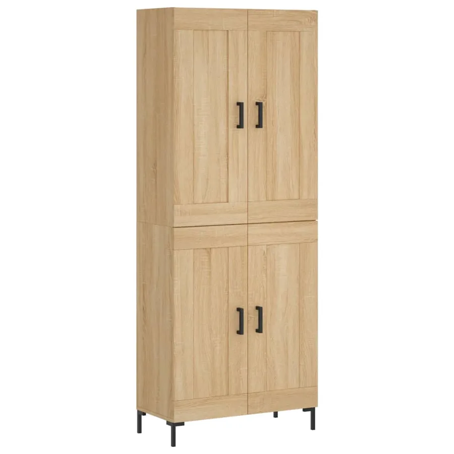 Buffet haut Chêne sonoma 69,5x34x180 cm Bois d'ingénierie - 2