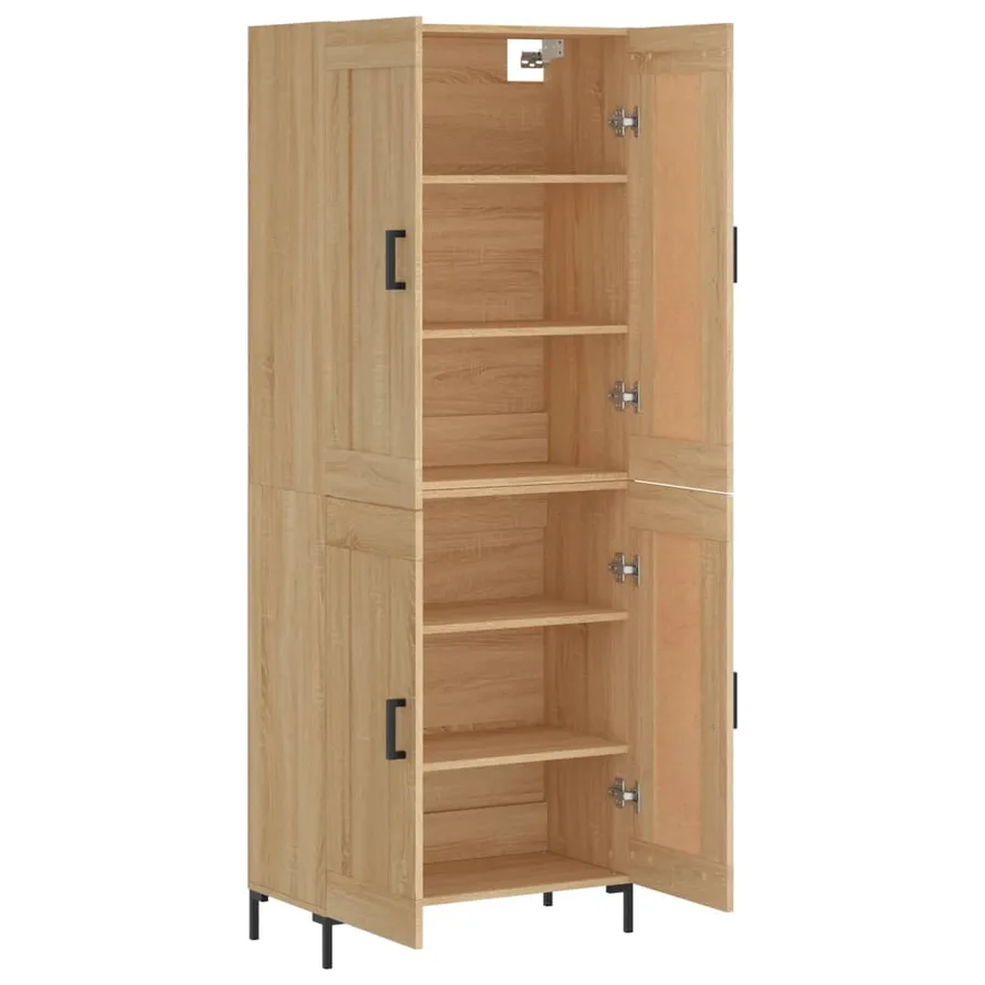 Buffet haut Chêne sonoma 69,5x34x180 cm Bois d'ingénierie - 4