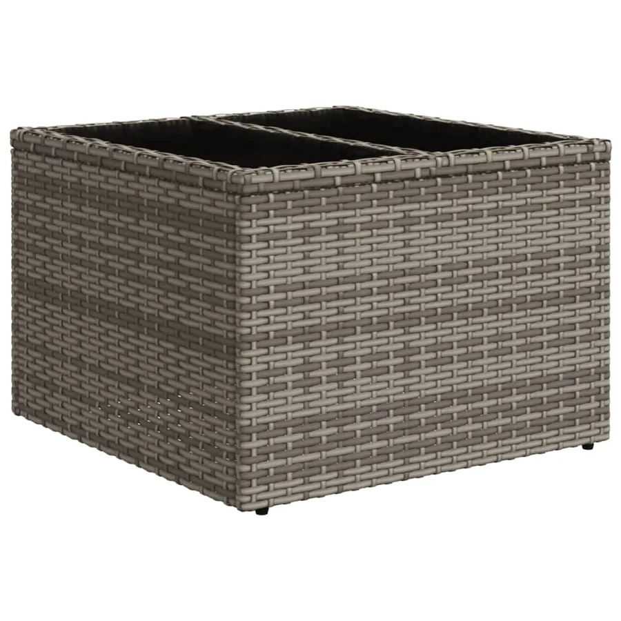 Salon de jardin 8 pcs avec coussins gris résine tressée - 4