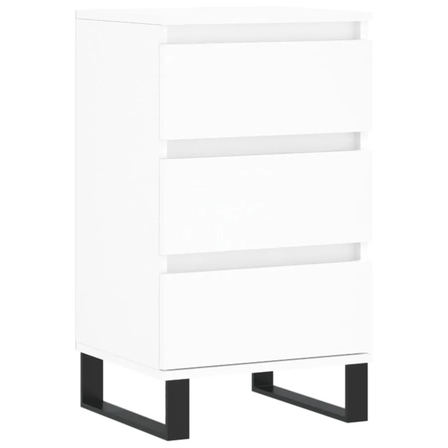 Buffet blanc 40x35x70 cm bois d’ingénierie - 2