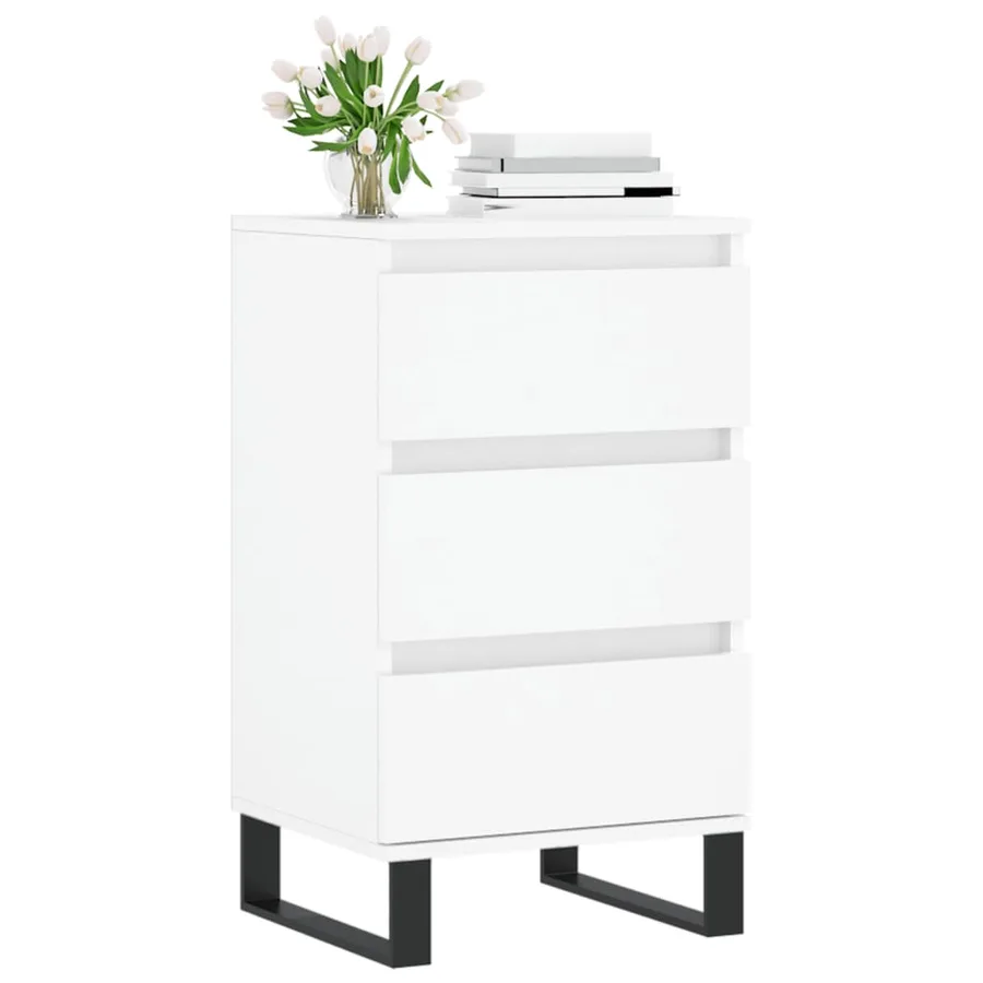 Buffet blanc 40x35x70 cm bois d’ingénierie - 3