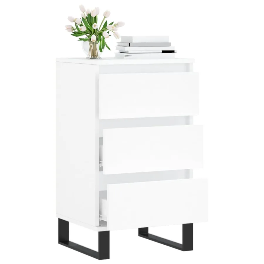 Buffet blanc 40x35x70 cm bois d’ingénierie - 4