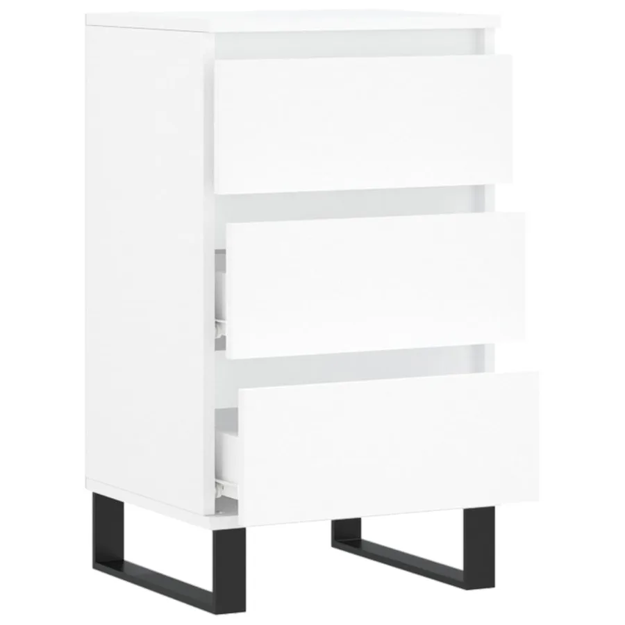 Buffet blanc 40x35x70 cm bois d’ingénierie - 6