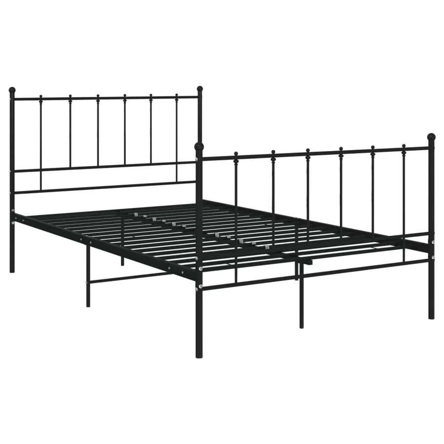 Cadre de lit sans matelas noir métal 120x200 cm - 2
