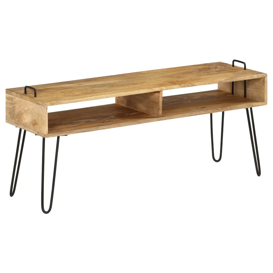 Meuble TV Bois de manguier massif 110 x 35 x 45 cm - 10