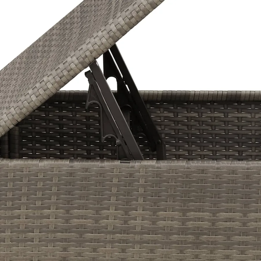 Tabouret de jardin avec coussin gris 55x55x37 cm résine tressée - 9