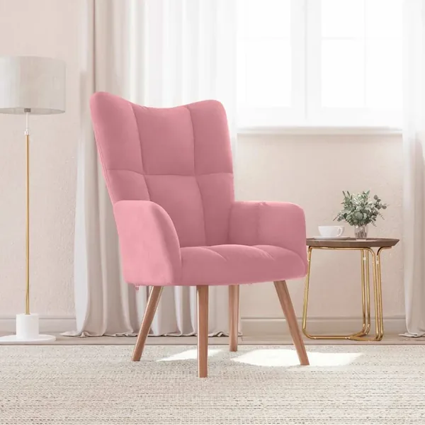 Chaise de relaxation Rose Velours