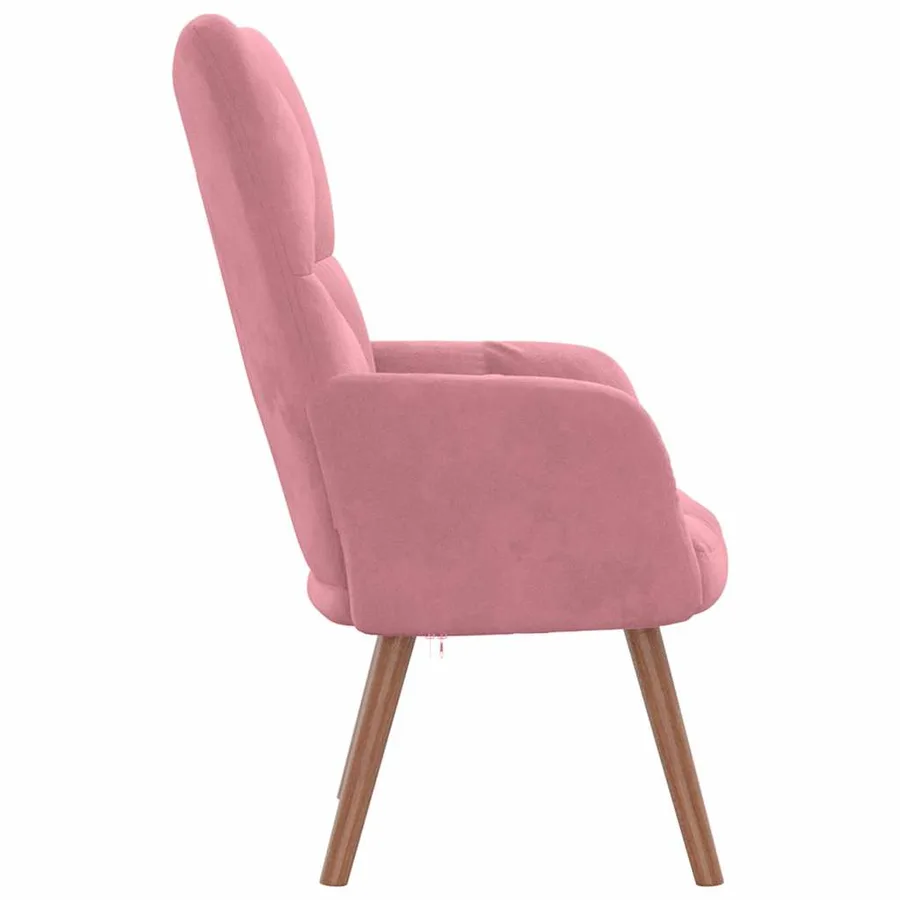 Chaise de relaxation Rose Velours - 4