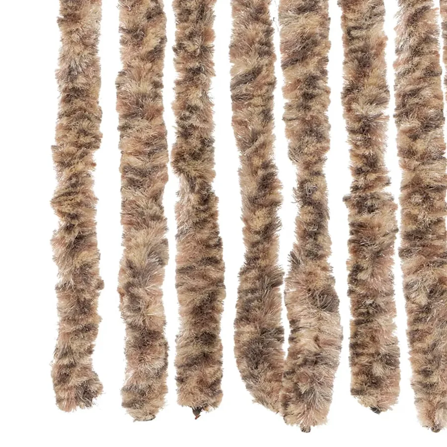 Rideau anti-mouches beige et marron foncé 100x220 cm chenille - 5