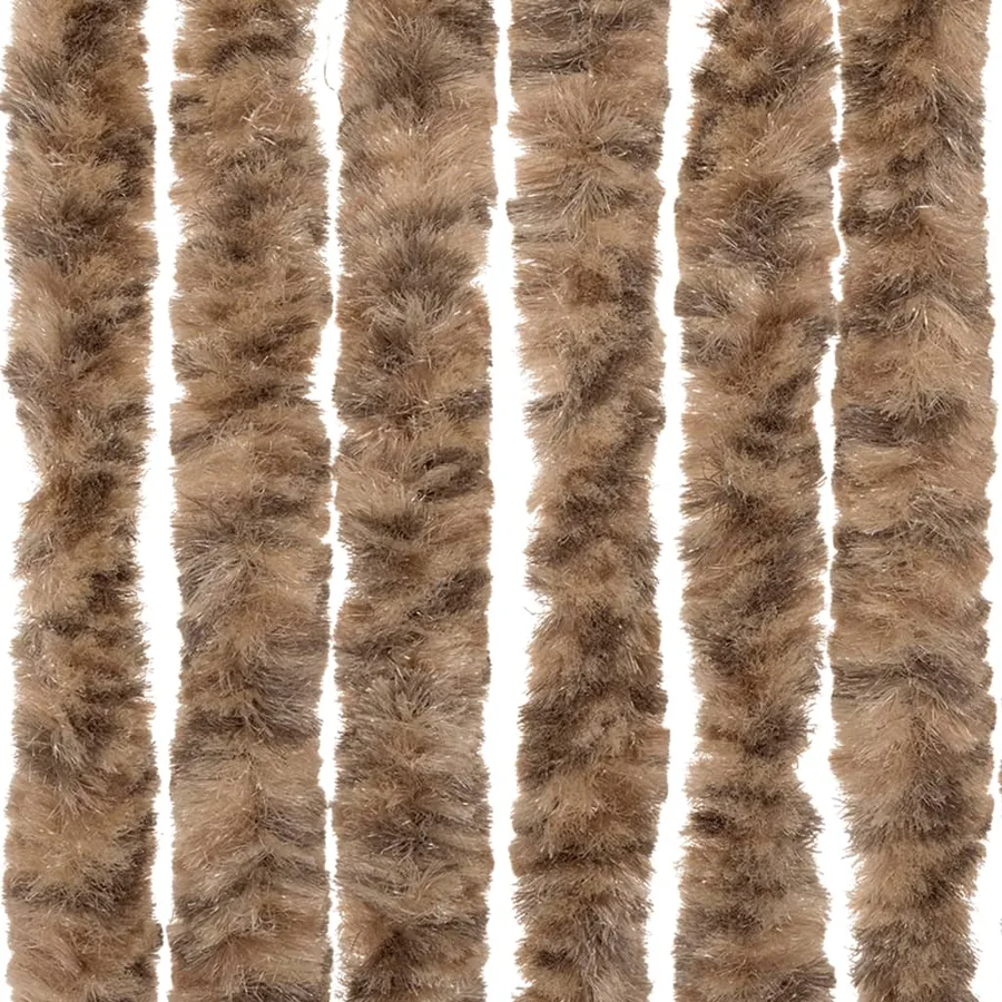 Rideau anti-mouches beige et marron foncé 100x220 cm chenille - 6