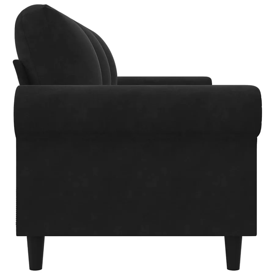 Canapé à 3 places Noir 180 cm Velours - 5